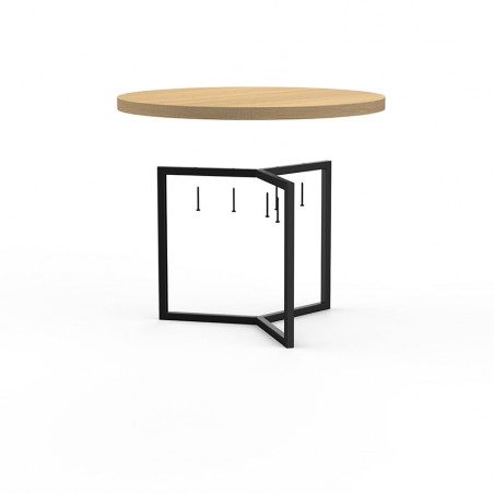 Table basse avec pied aérien et plateau en bois