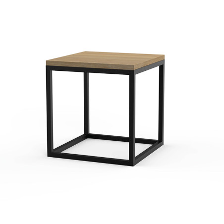 Table de chevet cubique avec un plateau bois | La Fabrique des Pieds